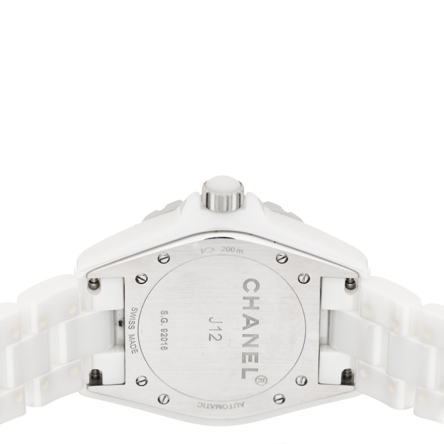 Stainless Steel Ceramic Diamond 38mm J12 Automatic Watch White
