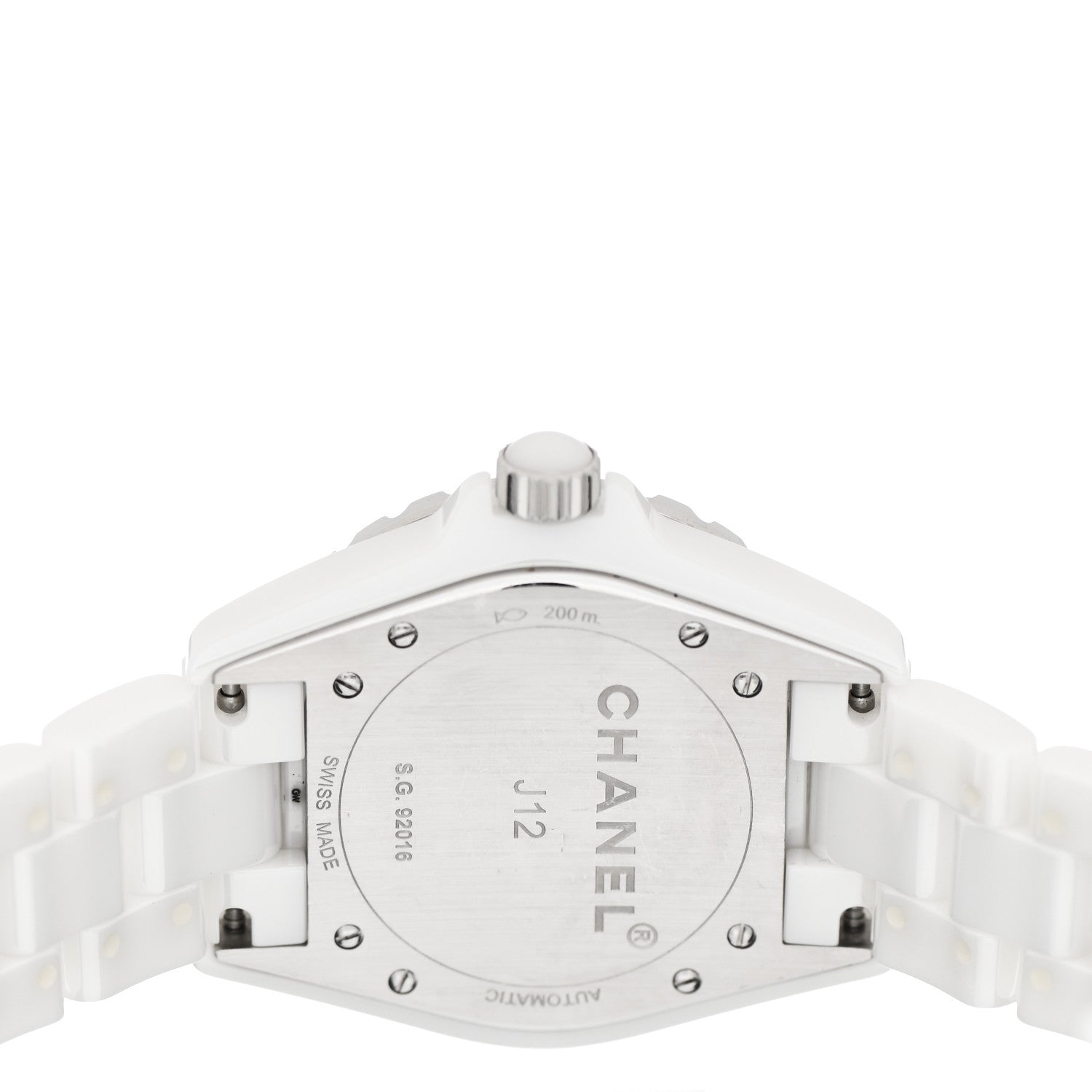 Chanel Stainless Steel Ceramic Diamond 38mm J12 Automatic Watch White 4 of 4