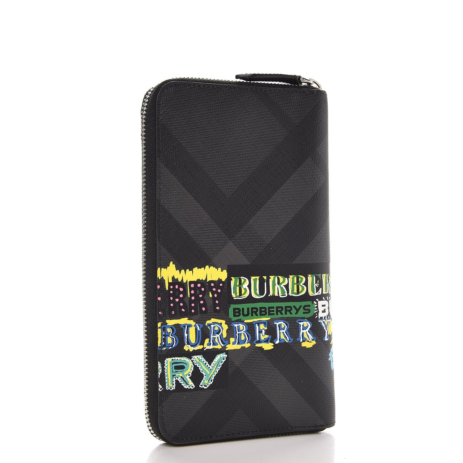 Burberry Coated Canvas Graffiti Print Zippy Wallet Black 3 of 9
