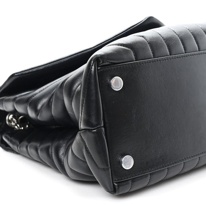 Saint Laurent Calfskin Y Quilted Monogram Large Loulou Chain Satchel Black 9 of 12