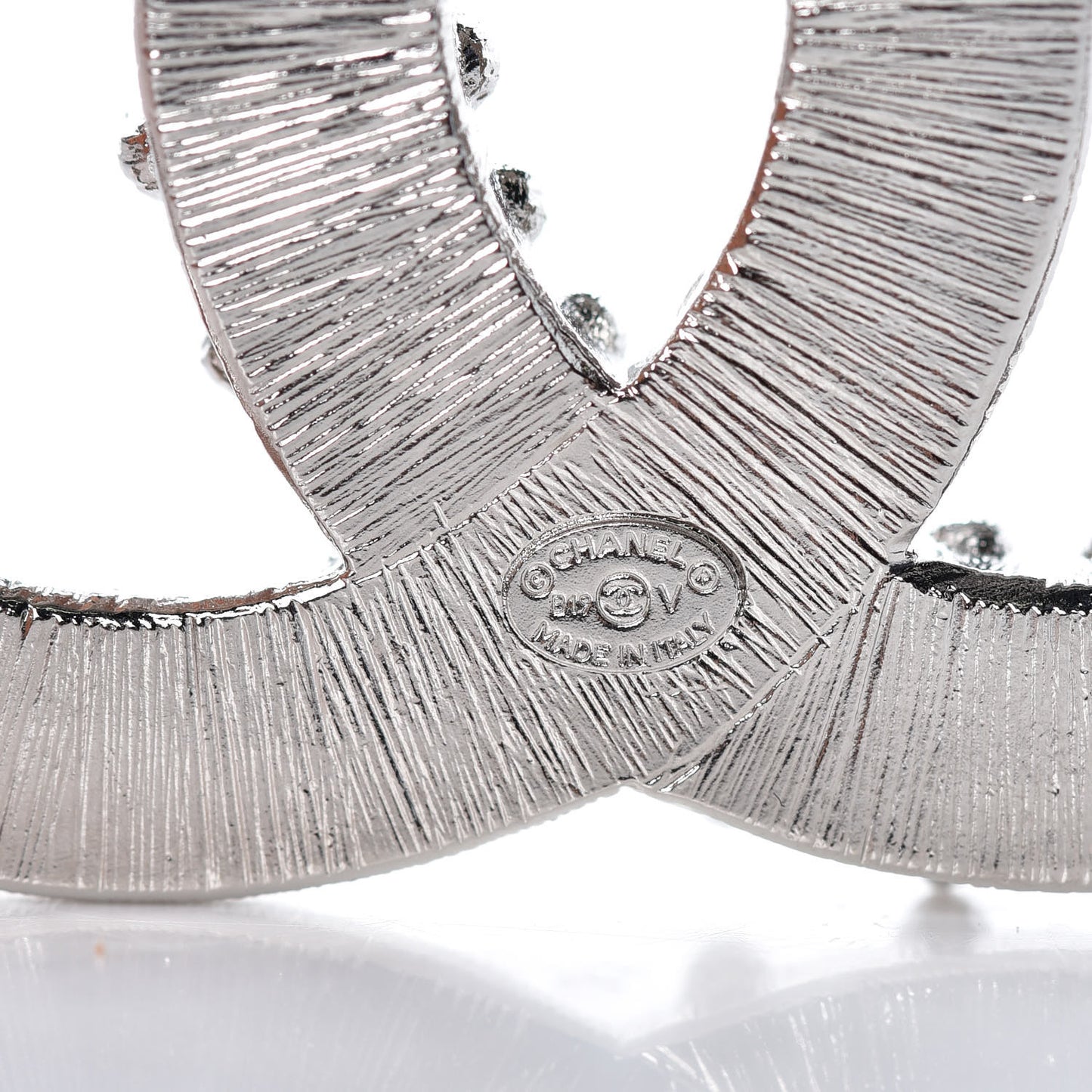 Baguette Crystal CC Brooch Silver