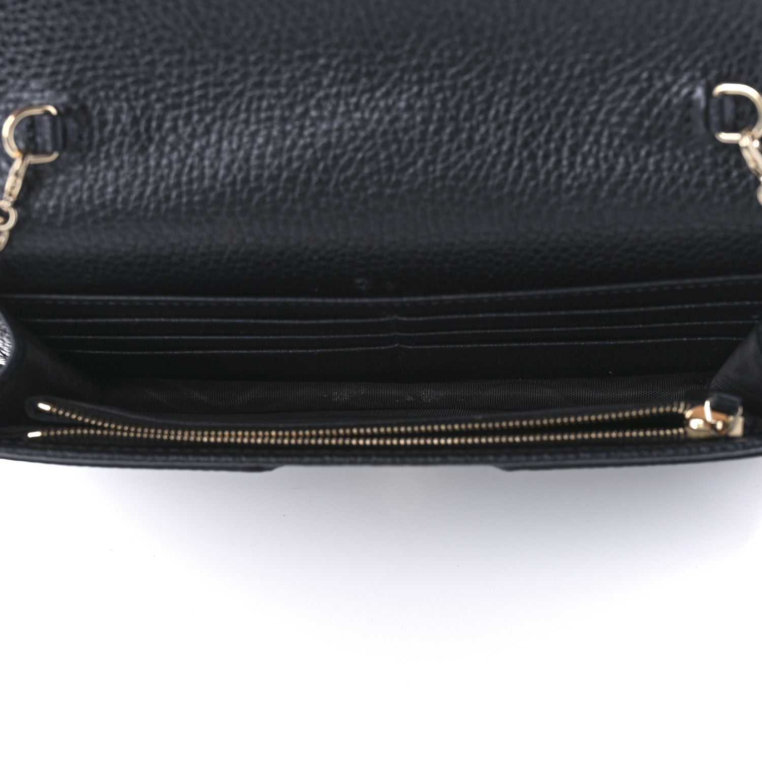 Gucci Pebbled Calfskin Soho Wallet on Chain Black 4 of 7