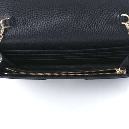Gucci Pebbled Calfskin Soho Wallet on Chain Black 4 of 7