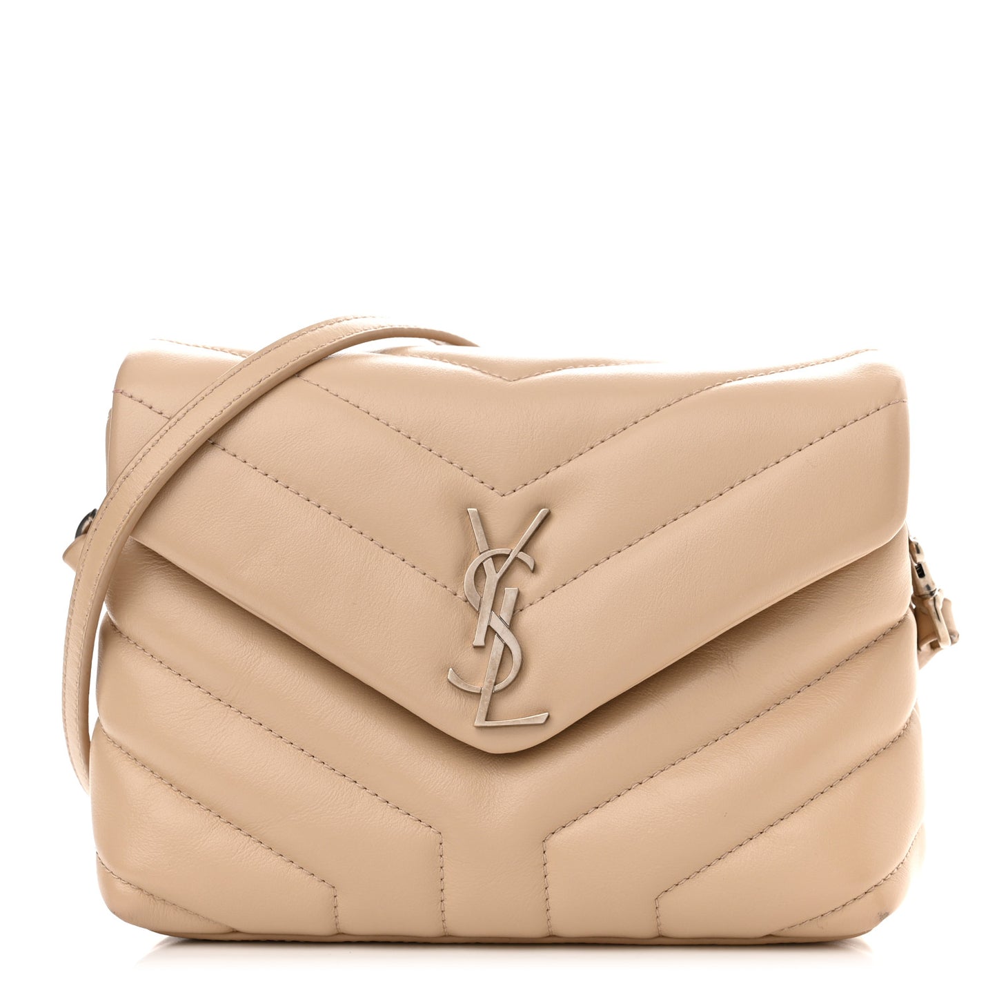 Calfskin Y Quilted Monogram Toy Loulou Crossbody Bag Nude Powder