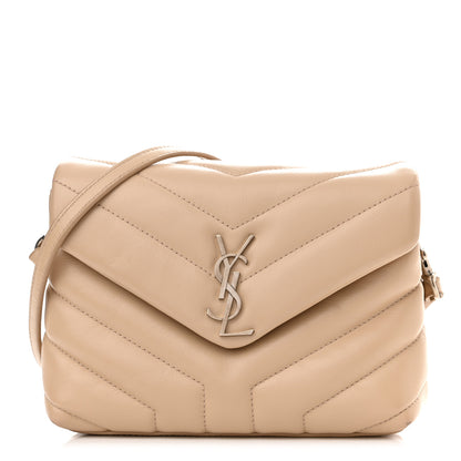 Saint Laurent Calfskin Y Quilted Monogram Toy Loulou Crossbody Bag Nude Powder 1 of 15