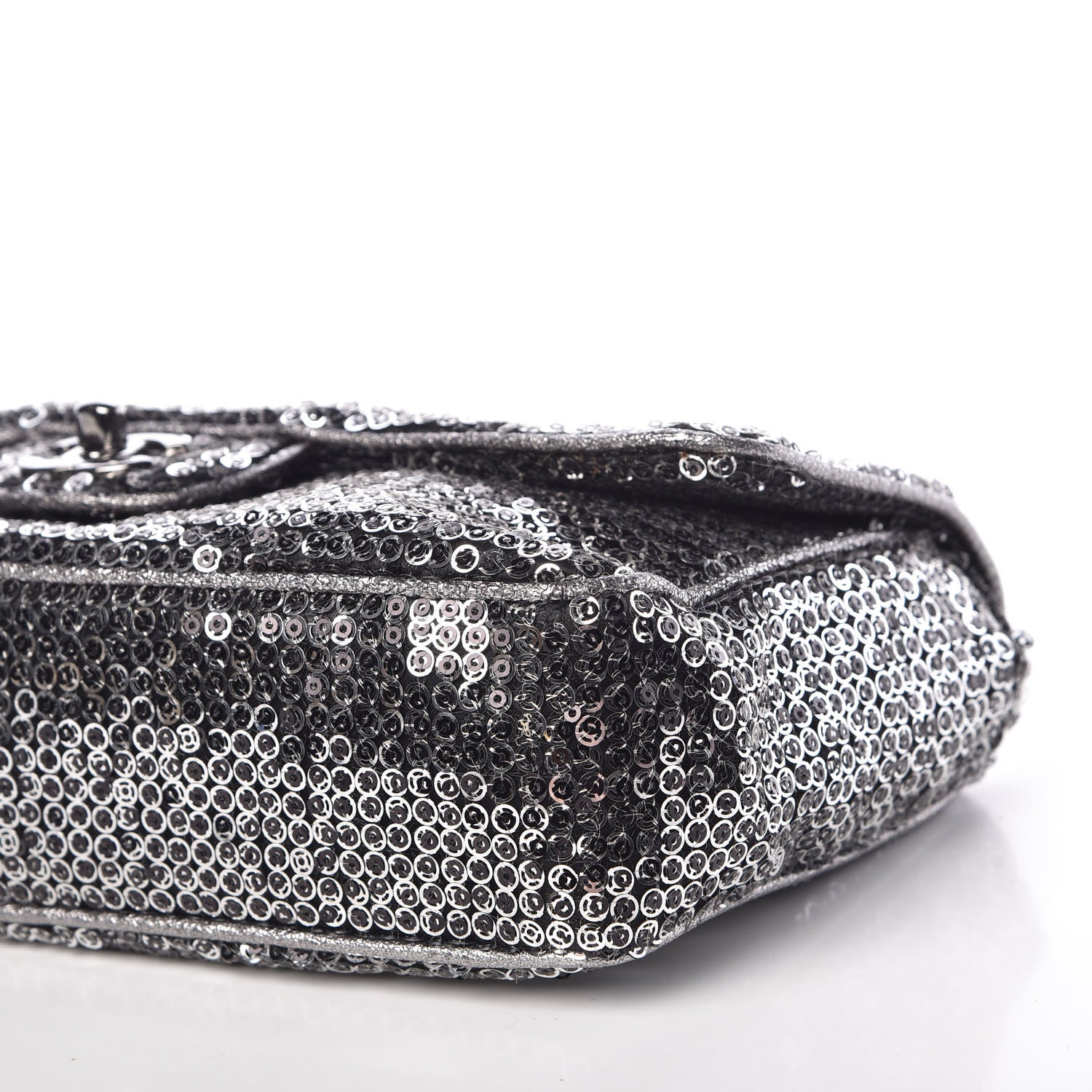Chanel Sequin Mesh Medium Single Flap Silver 10 of 10