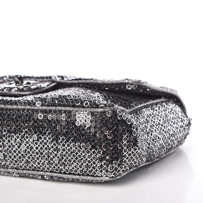 Chanel Sequin Mesh Medium Single Flap Silver 10 of 10