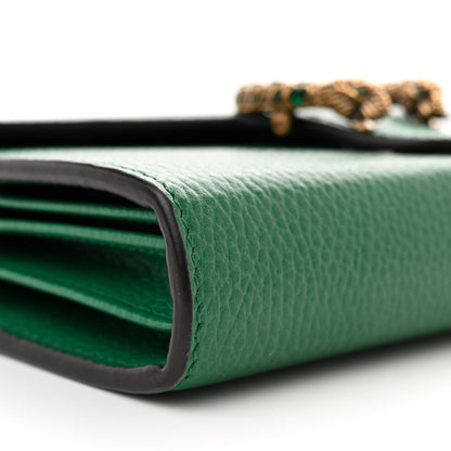 Gucci Calfskin Mini Dionysus Chain Wallet Emerald 9 of 10