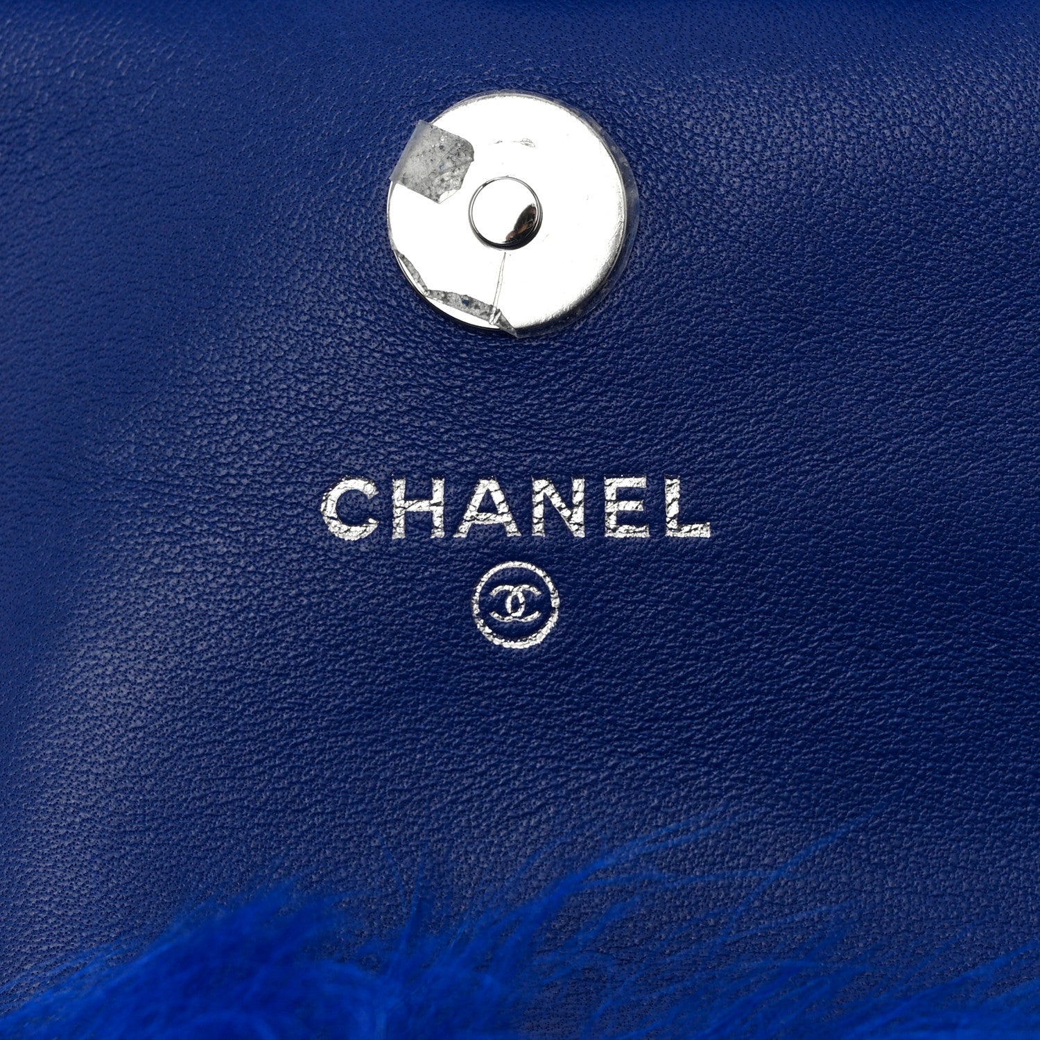 Chanel Shearling Lambskin CC Hook Card Holder Blue 6 of 8