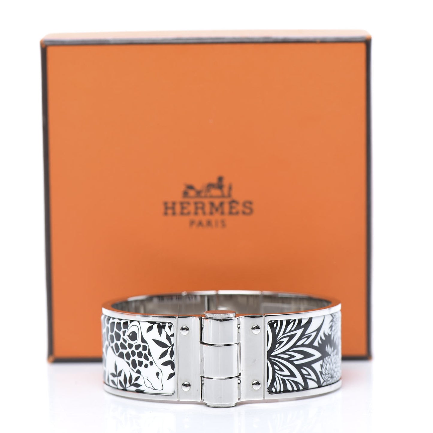 Enamel Printed Wide The Three Graces Hinged Bracelet S Positif Negatif