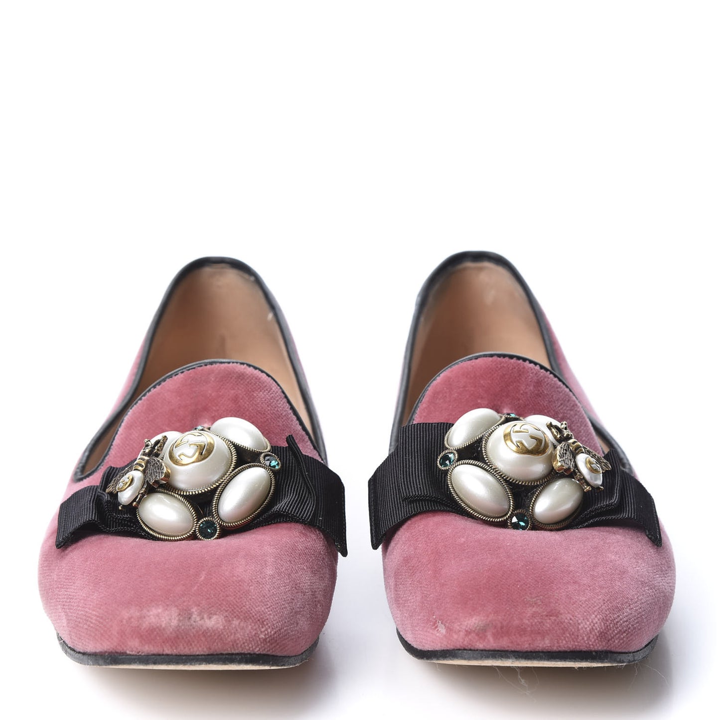 Velvet Etoile Pearl Embellished Loafers 38 Tibet Red