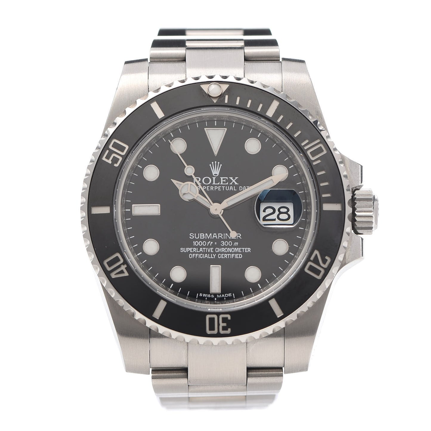 Stainless Steel 40mm Oyster Perpetual Submariner Date Watch Black 116610LN