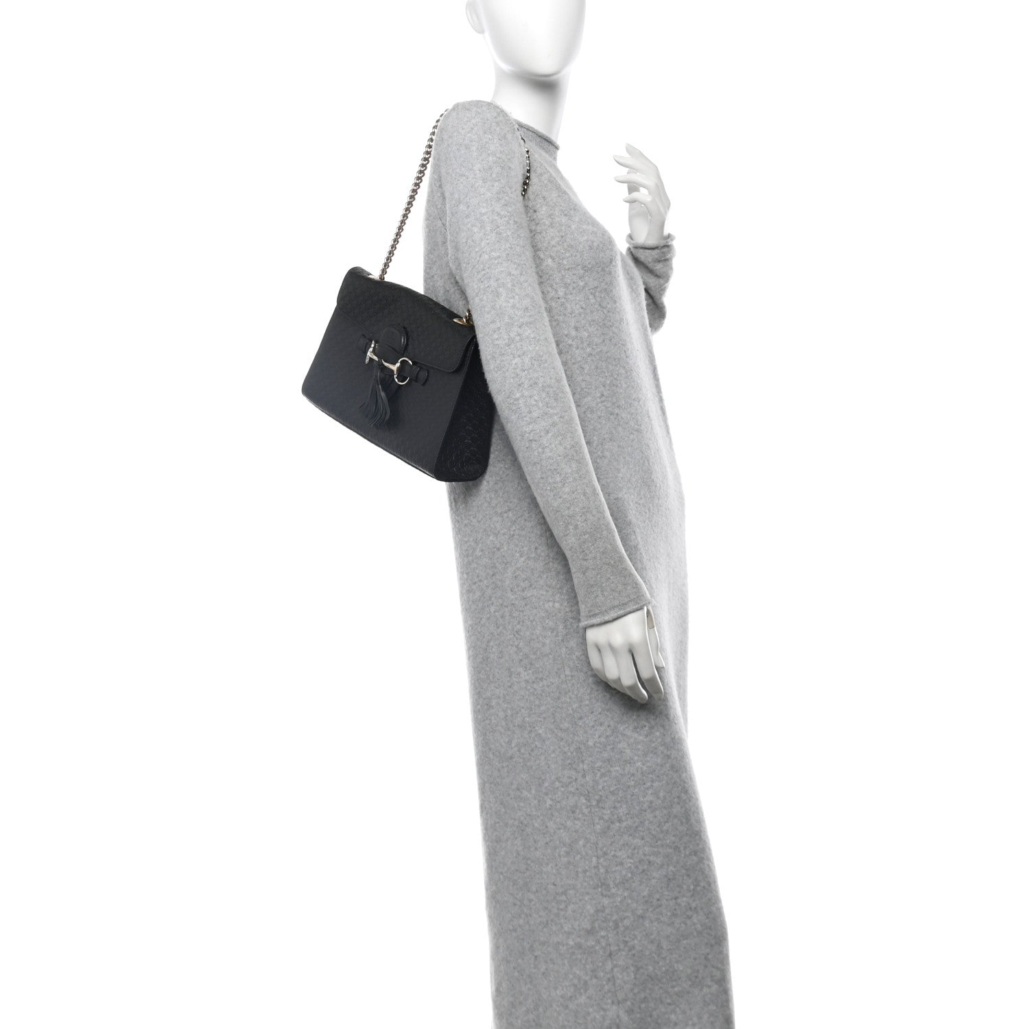 Gucci Microguccissima Medium Emily Chain Shoulder Bag Black 2 of 10