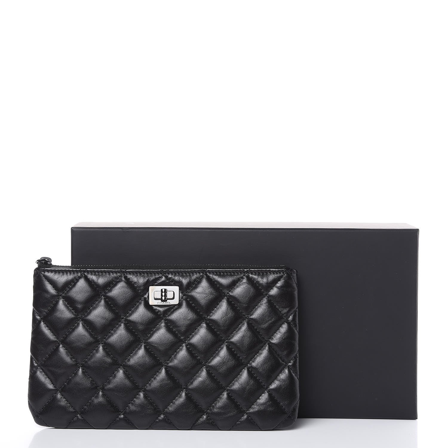 Chanel Aged Calfskin Quilted Medium Reissue Cosmetic Case So Black 8 of 8