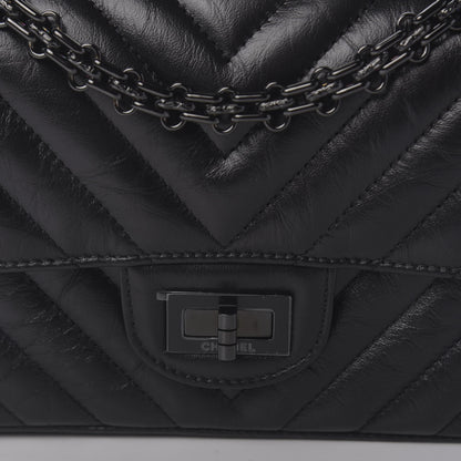 Chanel Aged Calfskin Chevron Quilted 2.55 Reissue Mini Flap So Black 9 of 9