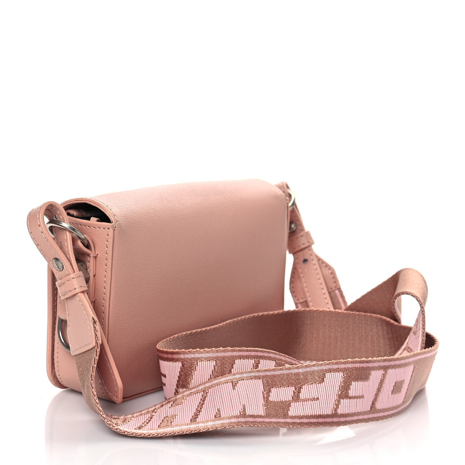 Off-White Saffiano Floral Printed Mini Diag Binder Clip Bag Pink Multicolor 3 of 10
