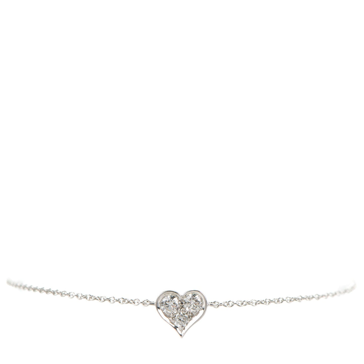 Platinum Diamond Hearts Bracelet