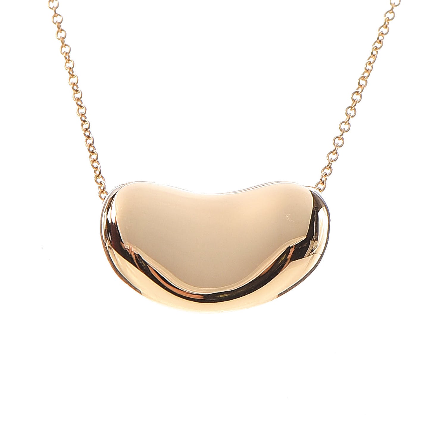 18K Yellow Gold 20mm Elsa Peretti Bean Pendant Necklace