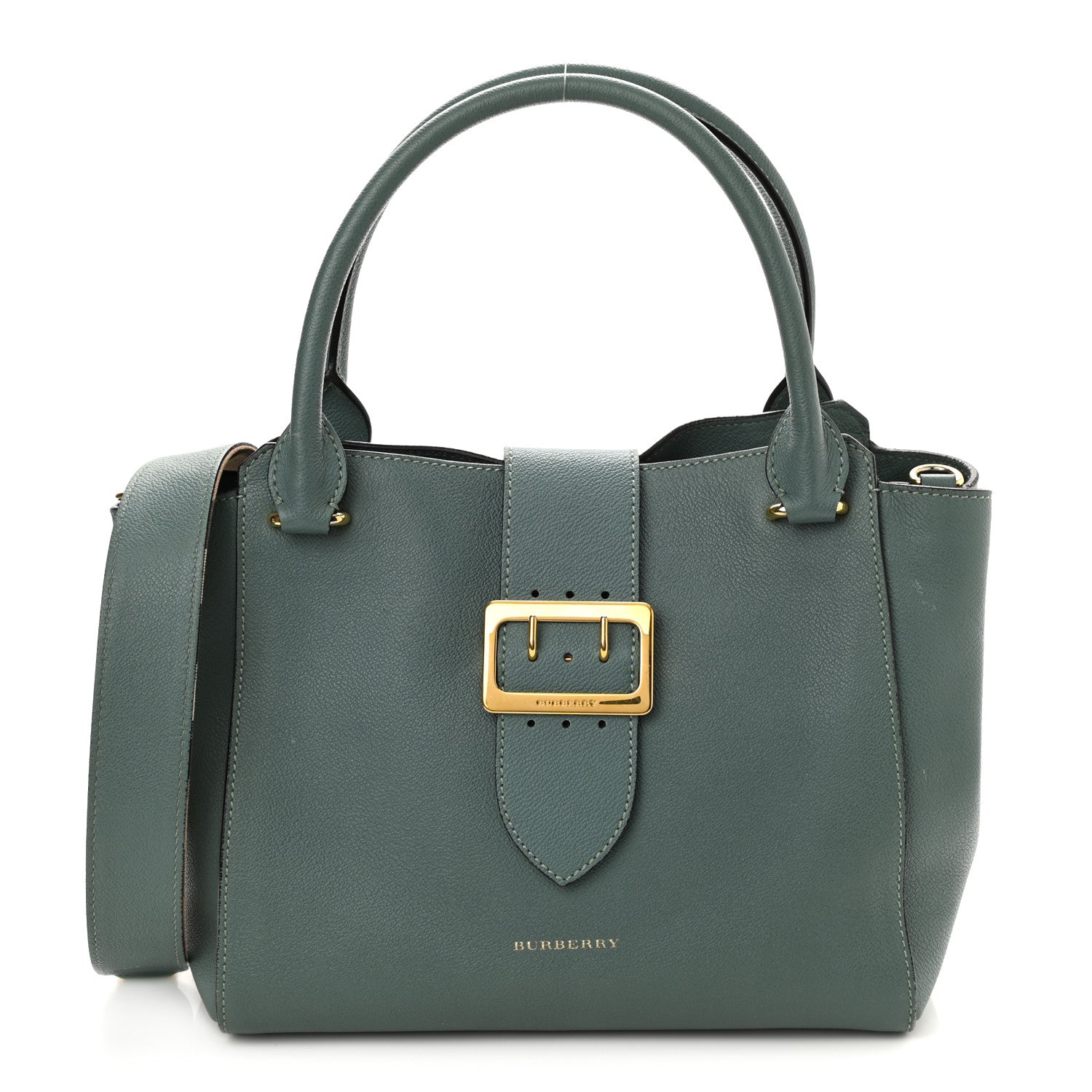 Burberry Soft Grain Calfskin Medium Buckle Tote Celadon Blue 1 of 10