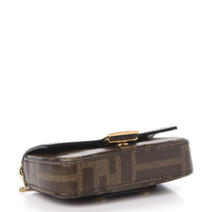Fendi Glazed Fabric FF 1974 Nano Baguette Belt Charm Mogano Panna 4 of 10