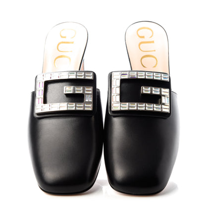 Gucci Malaga Kid Crystal Square G Madelyn Mules 38.5 Black 5 of 11