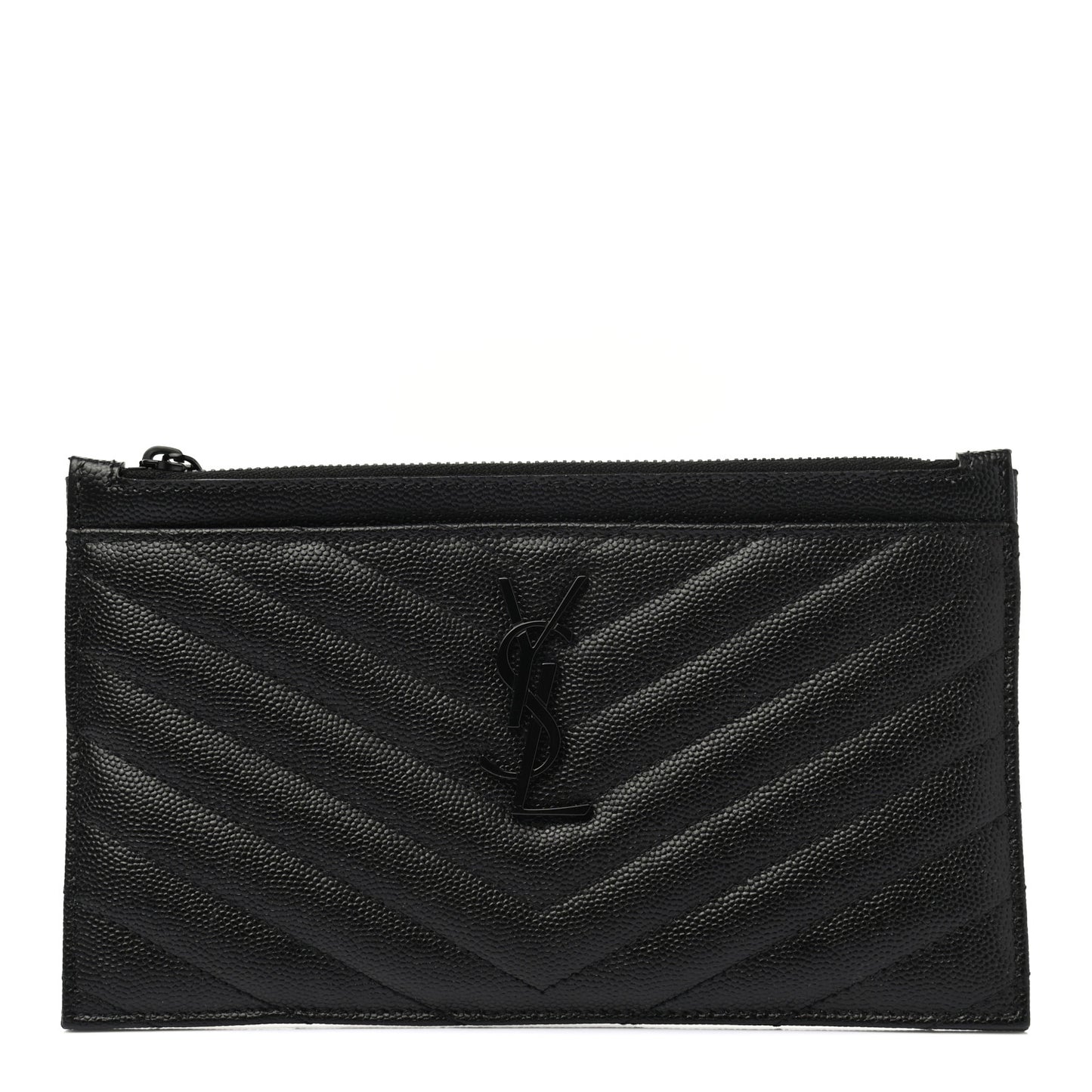 Grain De Poudre Chevron Monogram Bill Pouch Black