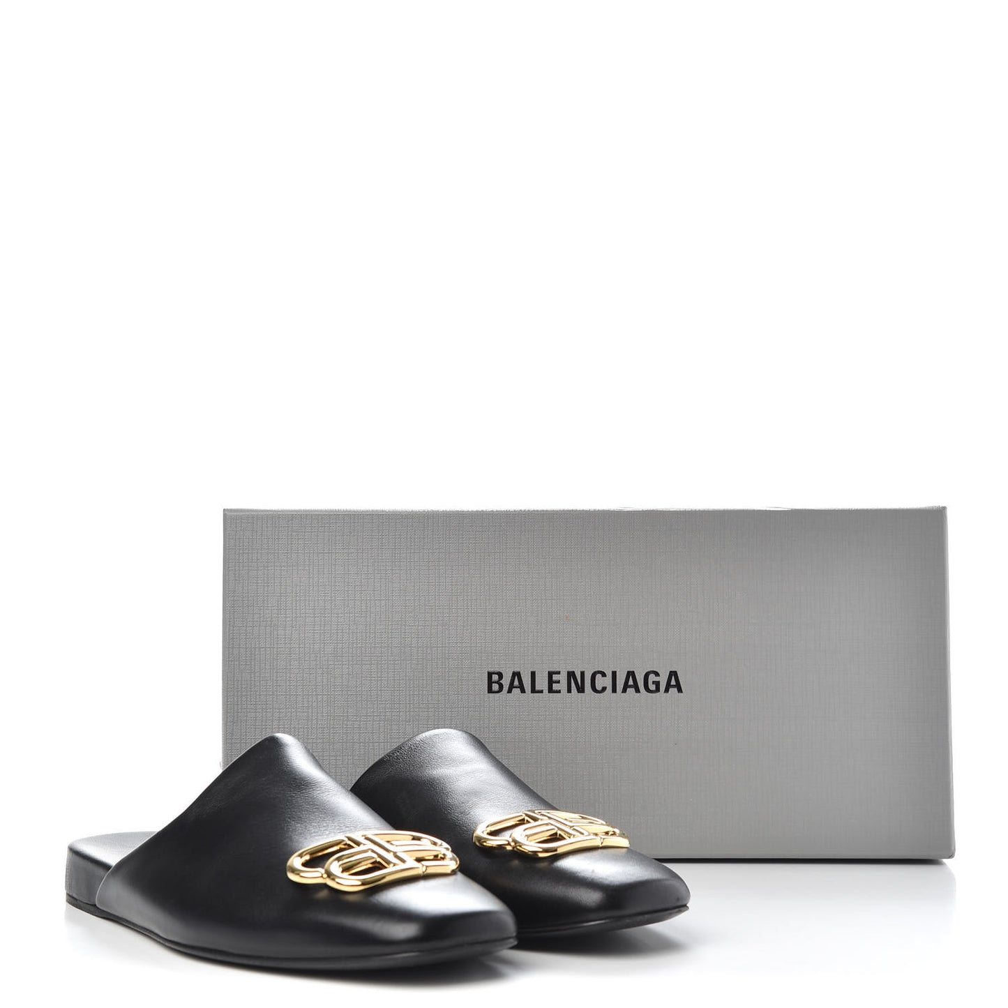 Calfskin BB Mules 35.5 Black