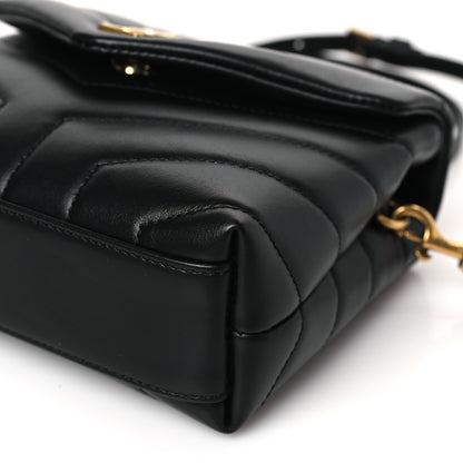 Saint Laurent Calfskin Y Quilted Monogram Toy Loulou Crossbody Bag Black 8 of 9