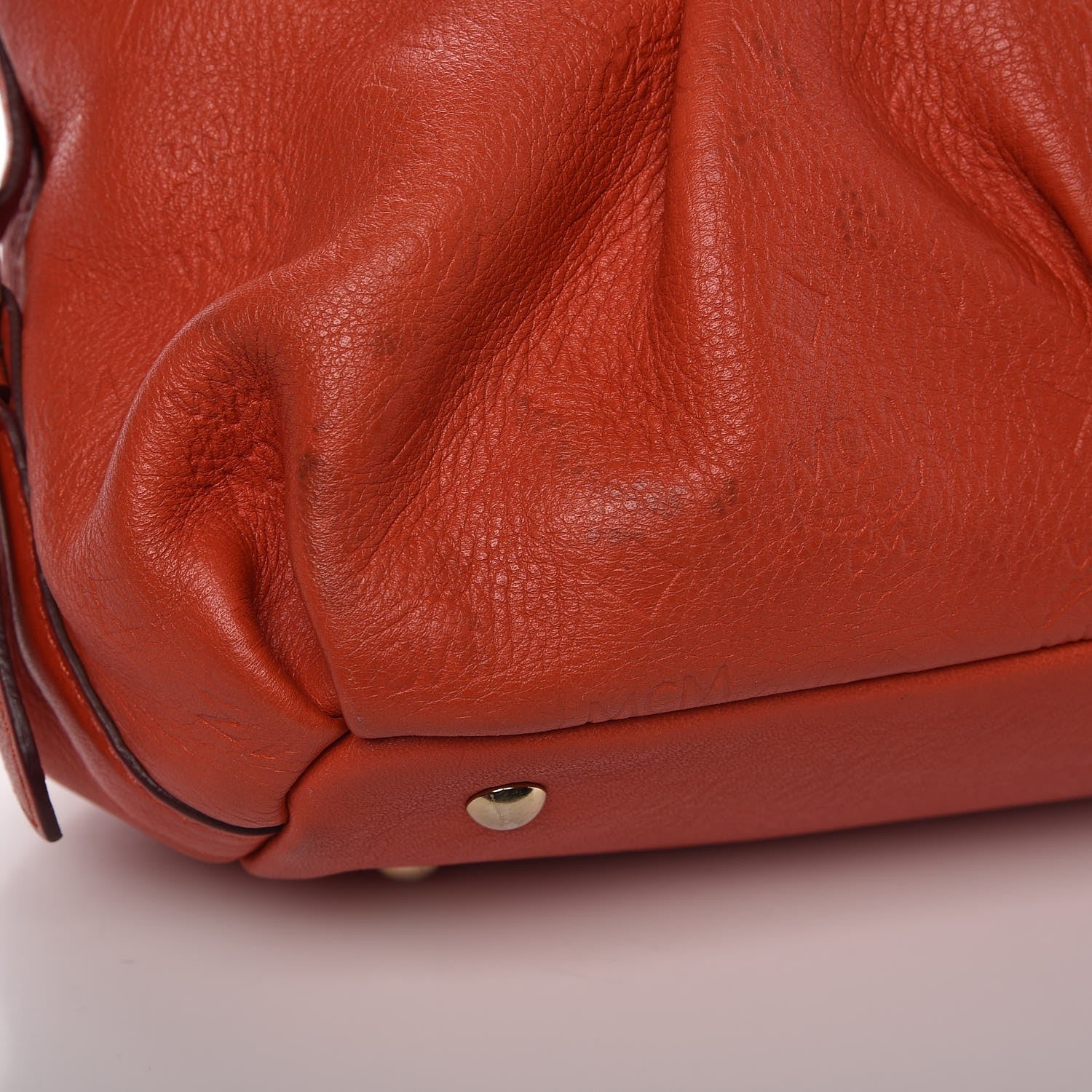 MCM Calfskin Ottomar Monogram Tote Orange 15 of 18