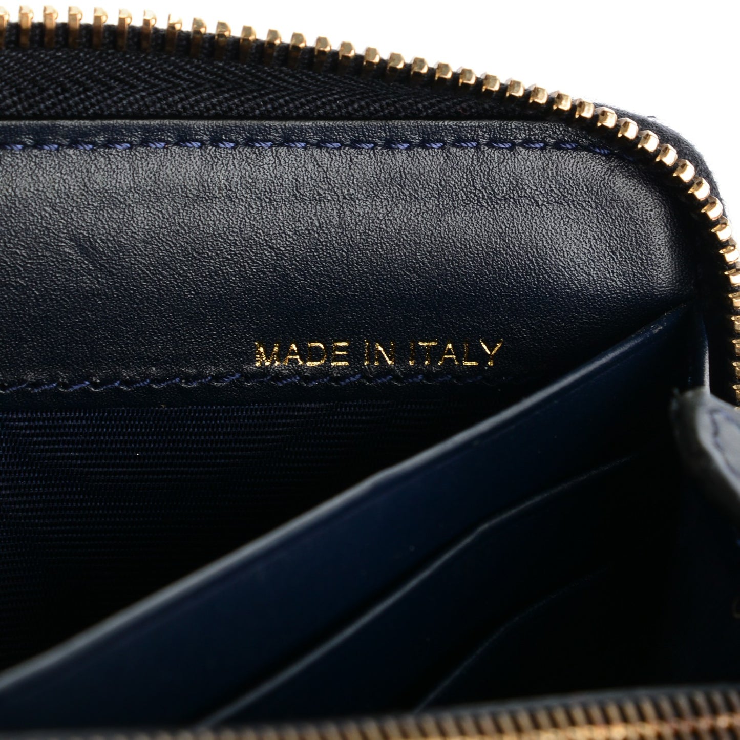 Calfskin Rockstud Zip Around Wallet Marine