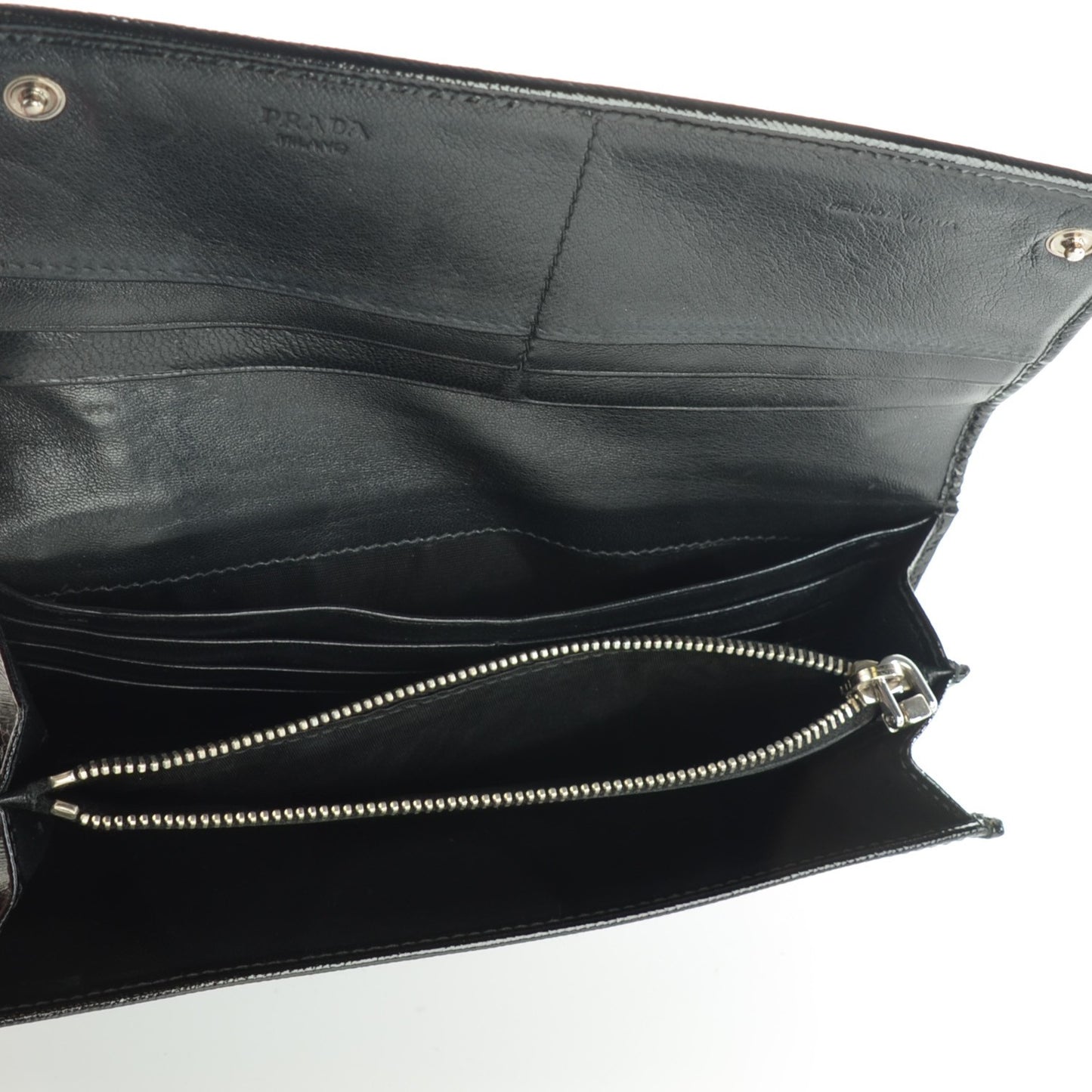 Saffiano Vernice Crystal Studded Continental Wallet Black