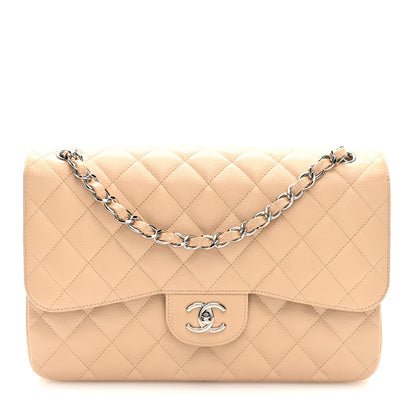 Chanel Caviar Quilted Jumbo Double Flap Beige 1 of 10