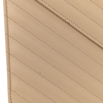 Saint Laurent Grain De Poudre Matelasse Chevron Large Monogram Satchel Nude Powder 14 of 15