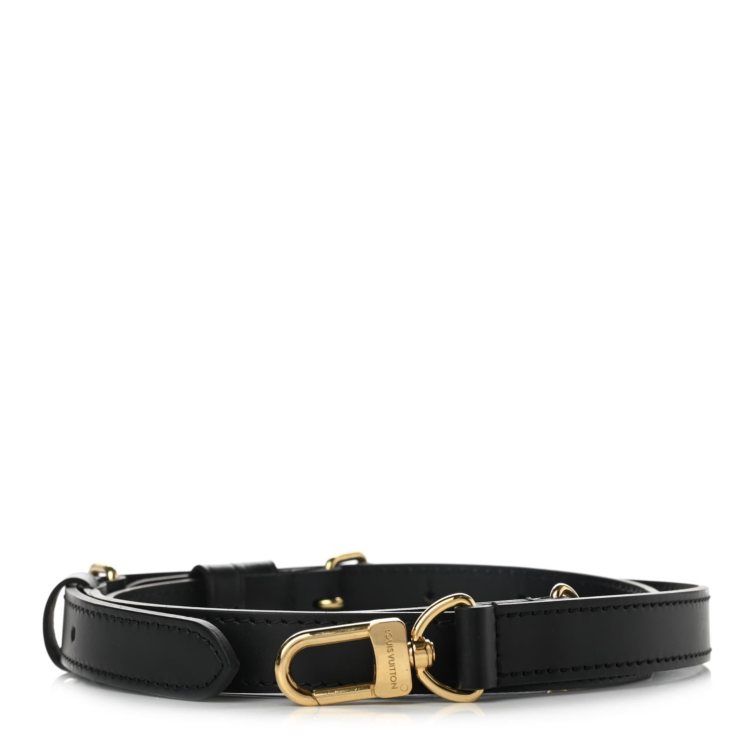 Louis Vuitton Calfskin 16mm Adjustable Shoulder Strap Black 1 of 6