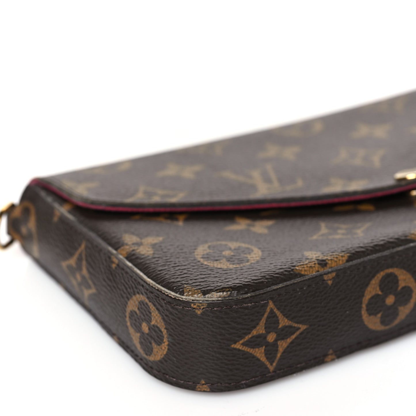 Monogram Pochette Felicie Chain Wallet Fuchsia