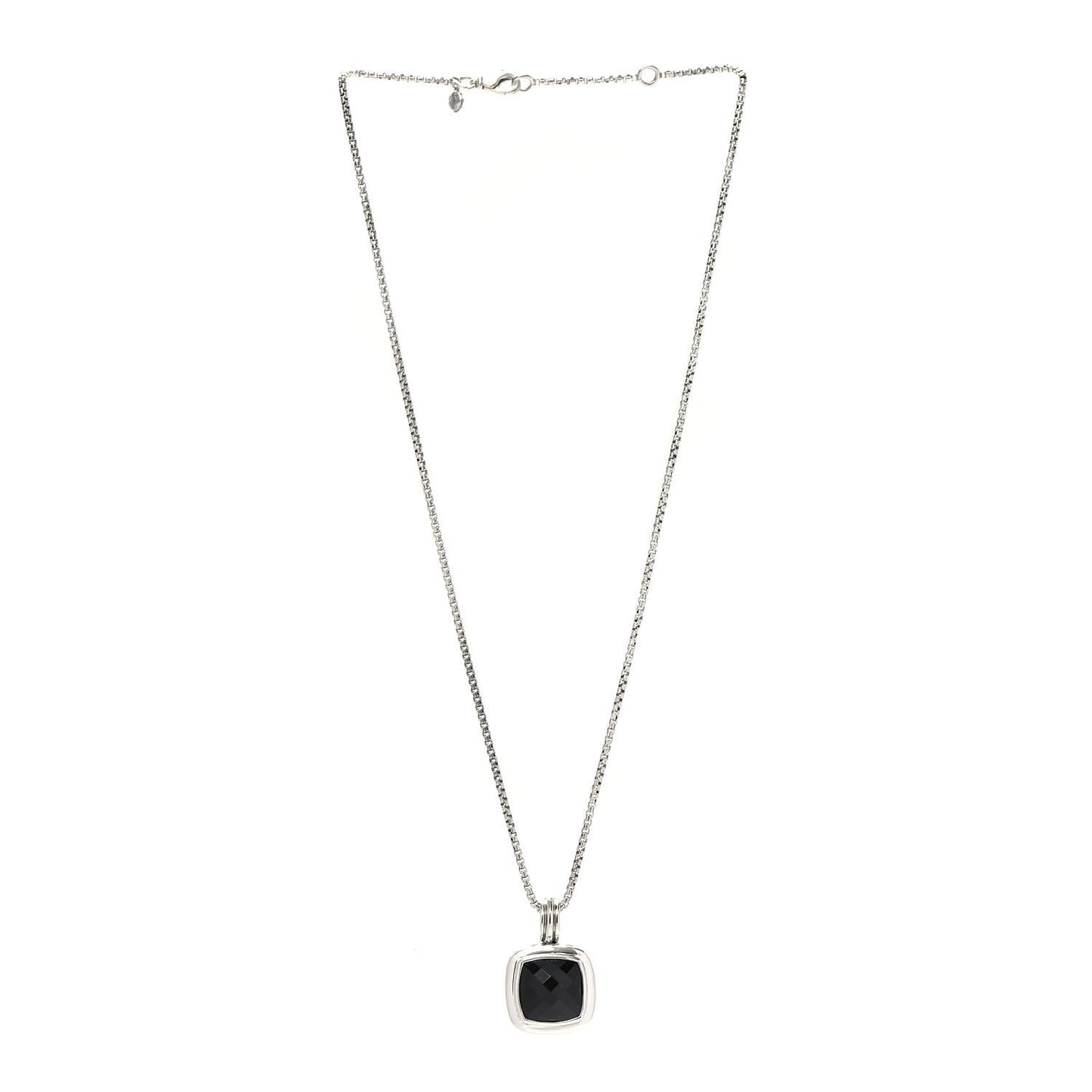 Sterling Silver Black Onyx 11mm Albion Pendant Necklace