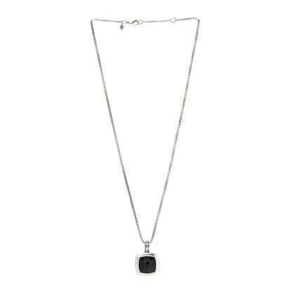 David Yurman Sterling Silver Black Onyx 11mm Albion Pendant Necklace 3 of 5