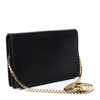 Balenciaga Veau Amp Plate Gold Chain Wallet Black 3 of 11