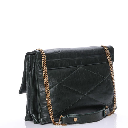 Lanvin Lambskin Quilted Medium Sugar Flap Shoulder Bag Bottle Green 3 of 7