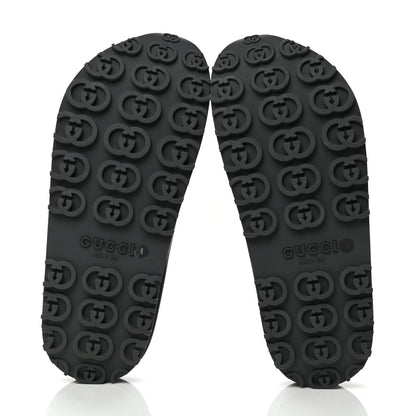 Gucci Soft Rubber Mens Interlocking G Platform 42mm Slide Sandals 8 Black 4 of 10