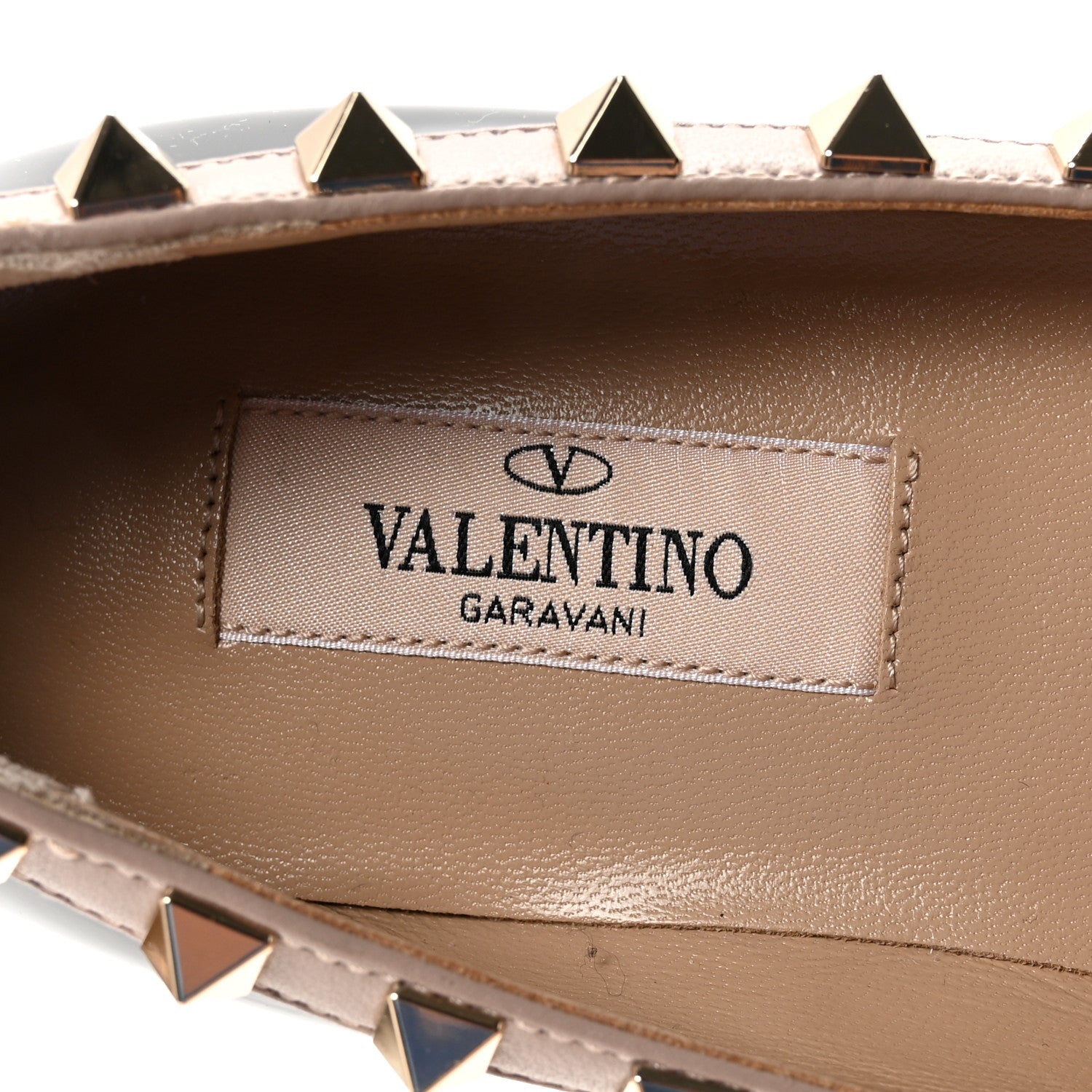 Valentino Garavani Patent Nappa Rockstud Ballerina Flats 35 Black Poudre 8 of 10