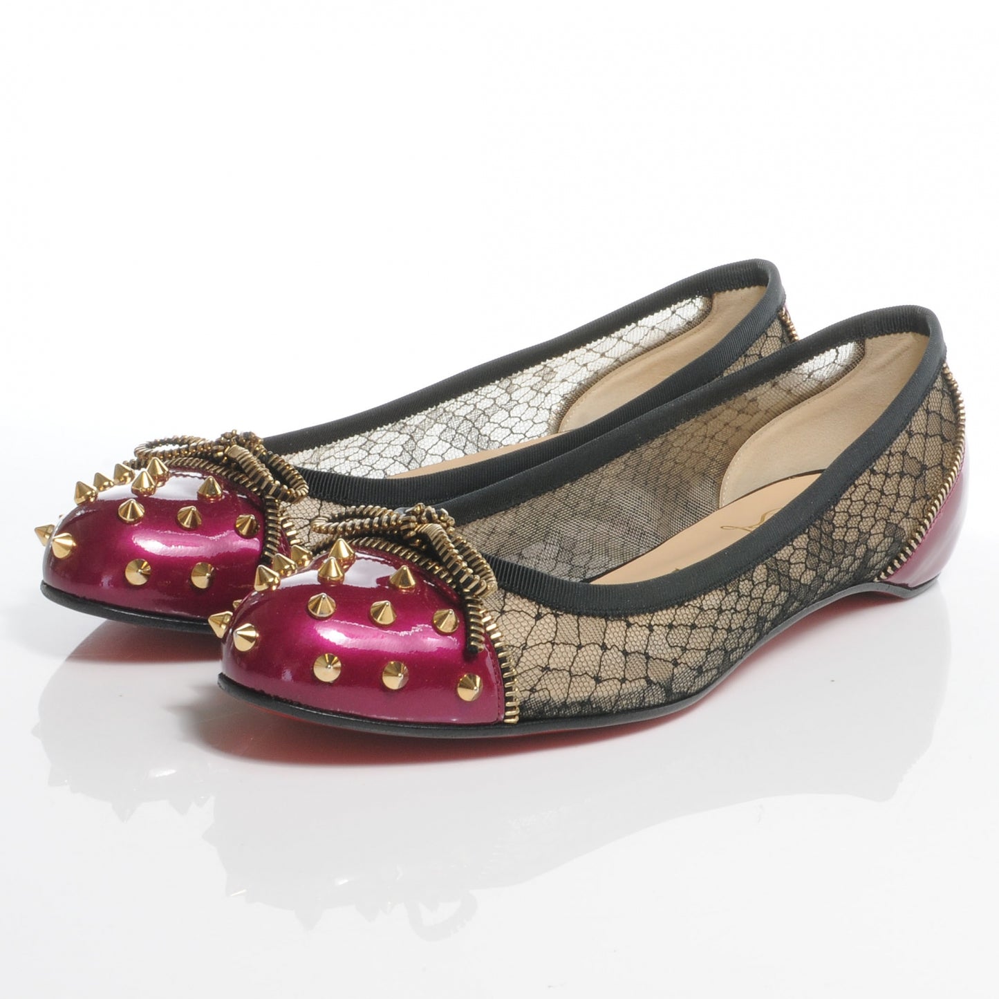 Patent Lace Candy Spikes Flats 39.5