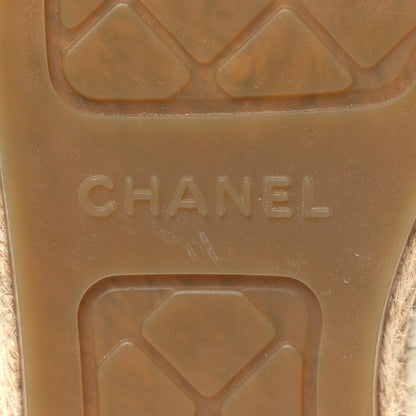 Chanel Lambskin Printed CC Espadrilles 40 White Black 8 of 9