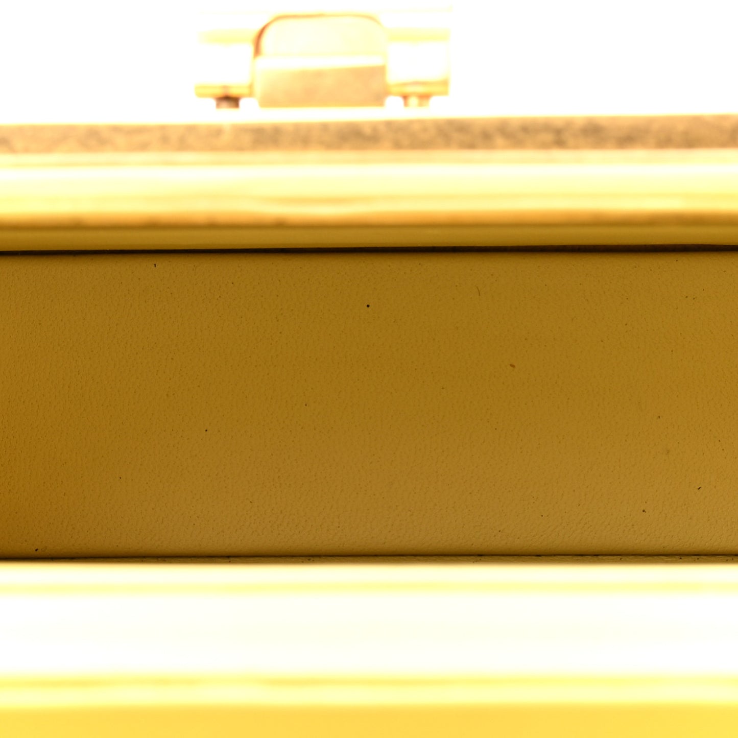 Calfskin Crocodile Embossed Daisey Box Clutch Yellow