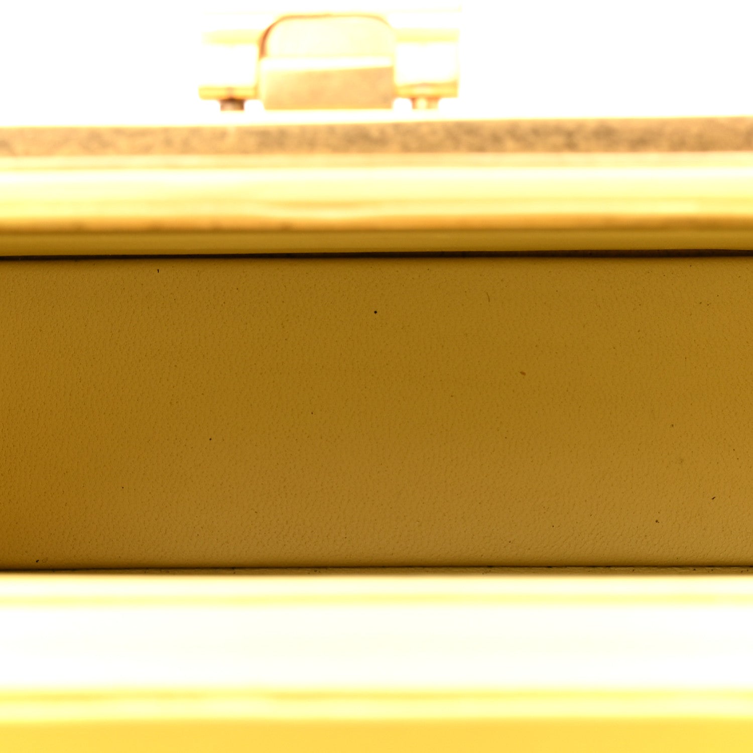 Bottega Veneta Calfskin Crocodile Embossed Daisey Box Clutch Yellow 5 of 12