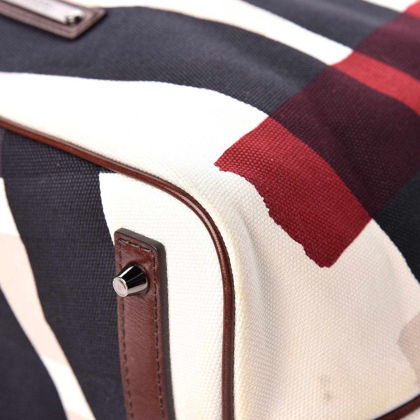 Canvas Check Bucket Bag Multicolor