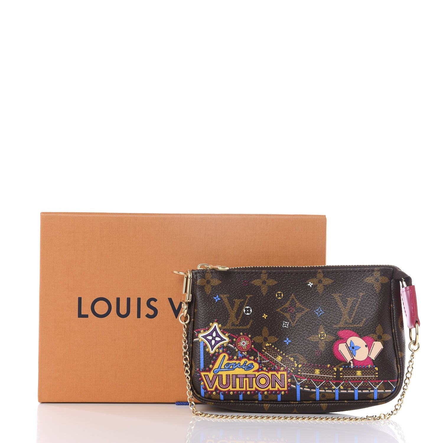 Louis Vuitton Monogram 2020 Christmas Animation Roller Coaster Mini Pochette Accessories Pivoine 8 of 8