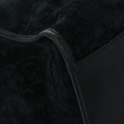 Gucci Nubuck Brocade Medium Soft Stirrup Shoulder Bag Black 11 of 18