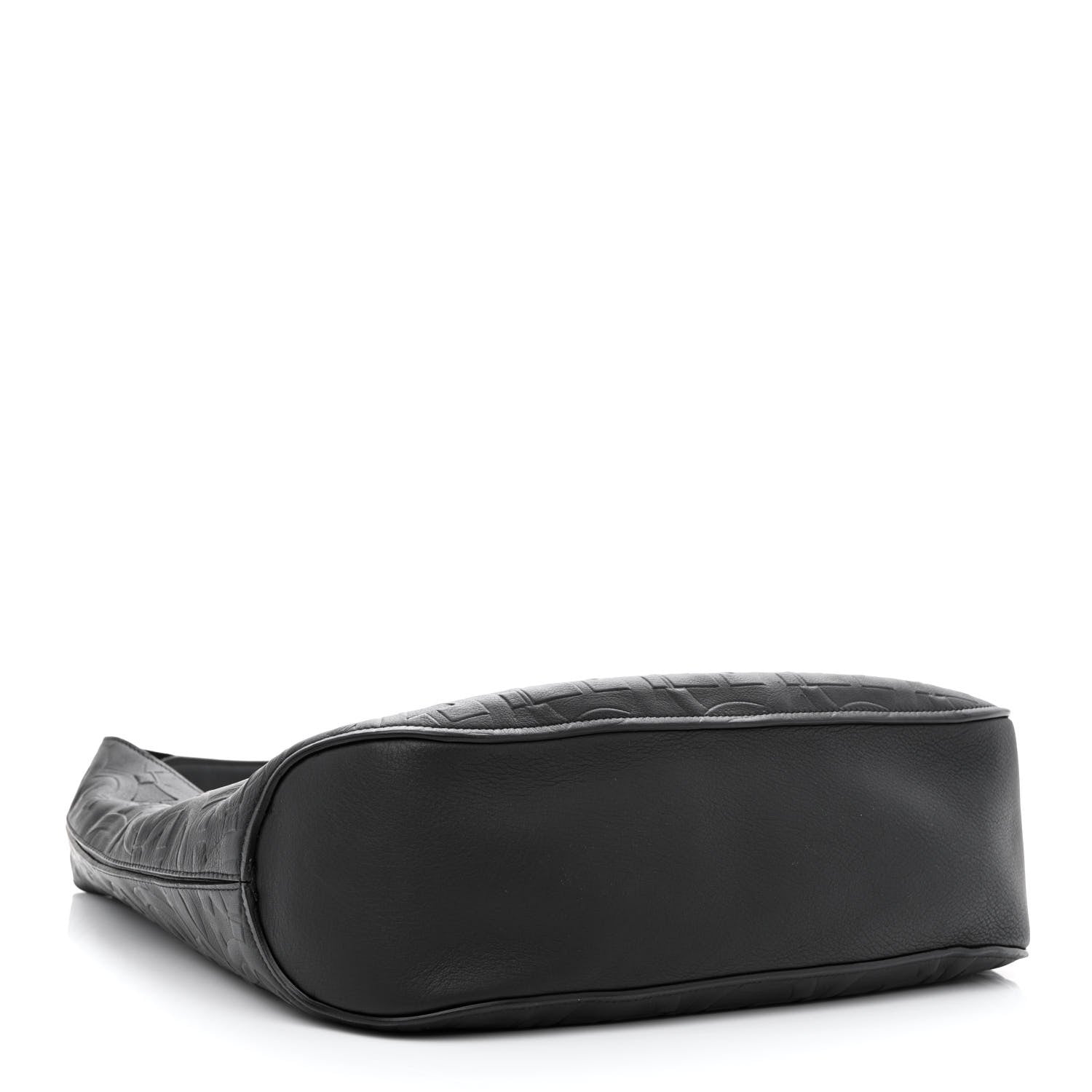 Salvatore Ferragamo Calfskin Embossed Gancini Margot Hobo Black 5 of 11