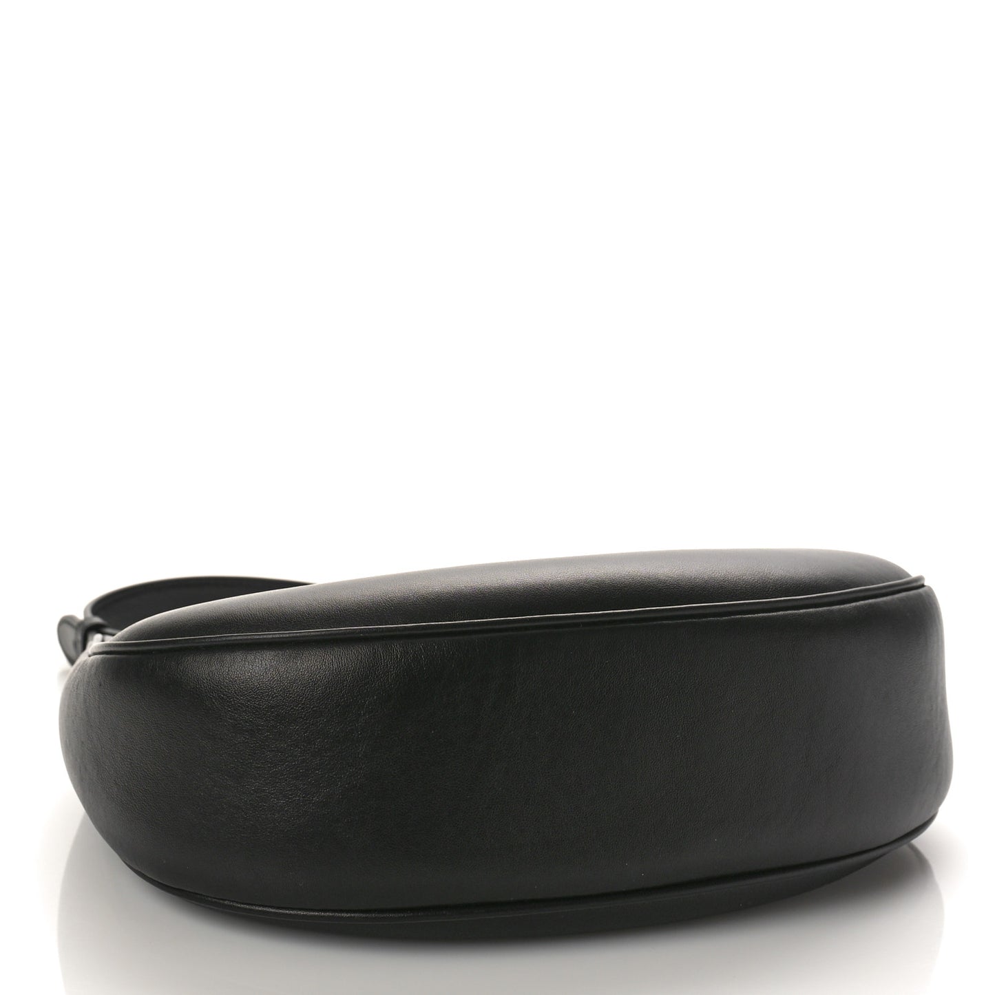 Smooth Calfskin Medium Strap Ava Shoulder Bag Black
